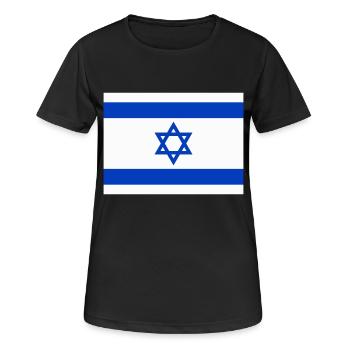 Drapeau Israel / Israel flag - T-shirt respirant Femme - noir - Devant - AI Model Female 172 light (172cm)