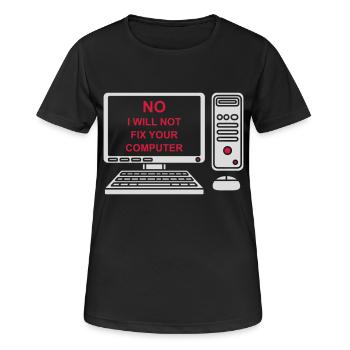 Ne pas réparer votre ordinateur - T-shirt respirant Femme - noir - Devant - AI Model Female 172 light (172cm)