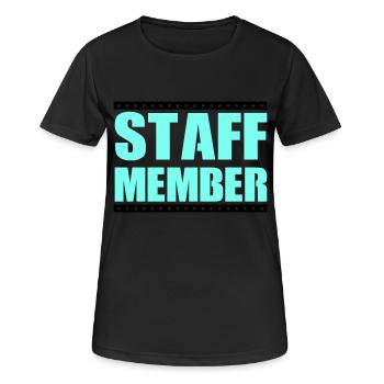 Membres du personnel - T-shirt respirant Femme - noir - Devant - AI Model Female 172 light (172cm)