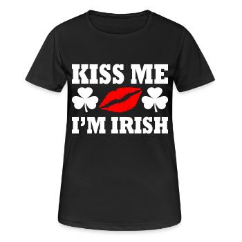 Kiss me im irish - Frauen T-Shirt atmungsaktiv - Schwarz - Vorne - AI Model Female 172 light (172cm)