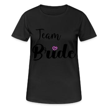 team bride - Frauen T-Shirt atmungsaktiv - Schwarz - Vorne - AI Model Female 172 light (172cm)