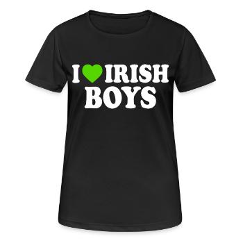 I love irish boys - Frauen T-Shirt atmungsaktiv - Schwarz - Vorne - AI Model Female 172 light (172cm)