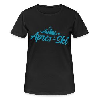 apres ski - Frauen T-Shirt atmungsaktiv - Schwarz - Vorne - AI Model Female 172 light (172cm)