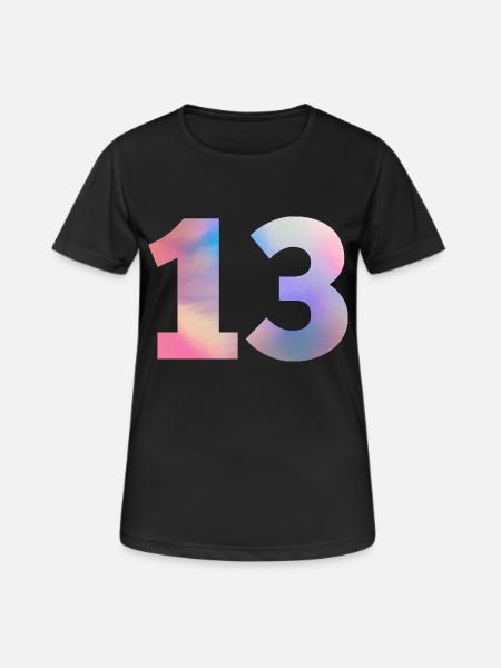 Colorful Number 13 - Women's Breathable T-Shirt - black