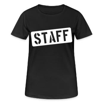 Staff - Frauen T-Shirt atmungsaktiv - Schwarz - Vorne - AI Model Female 172 light (172cm)