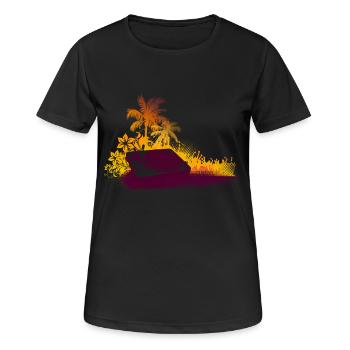 Turntable Beach DJ - Women's Breathable T-Shirt - black - Front - AI Model Female 172 light (172cm)