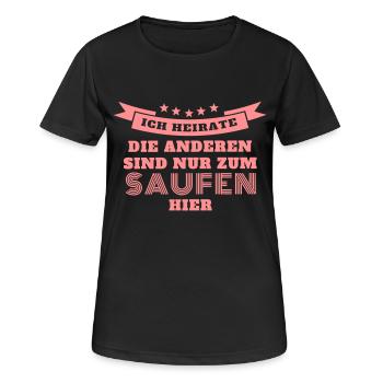 jungesellenabschied braeutigam braut - Frauen T-Shirt atmungsaktiv - Schwarz - Vorne - AI Model Female 172 light (172cm)