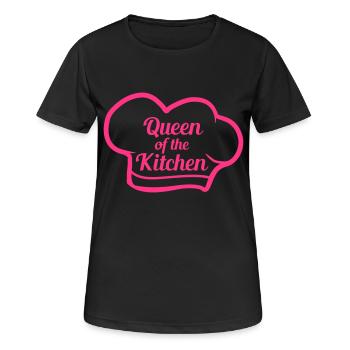 queen of the kitchen koenigin emblem kochmuetze hu - Frauen T-Shirt atmungsaktiv - Schwarz - Vorne - AI Model Female 172 light (172cm)