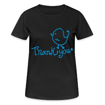Merci d'oiseau - T-shirt respirant Femme - noir - Devant - AI Model Female 172 light (172cm)
