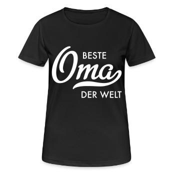 Beste Oma der Welt - Frauen T-Shirt atmungsaktiv - Schwarz - Vorne - AI Model Female 172 light (172cm)