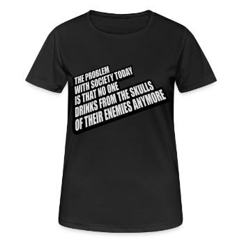 boissons de crânes ennemis - T-shirt respirant Femme - noir - Devant - AI Model Female 172 light (172cm)