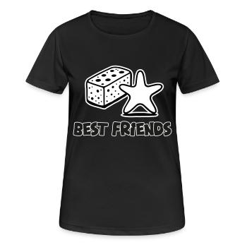 Éponge et étoile de mer - Best Friends Design - T-shirt respirant Femme - noir - Devant - AI Model Female 172 light (172cm)