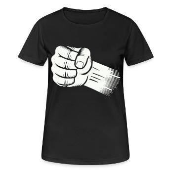 faust - Frauen T-Shirt atmungsaktiv - Schwarz - Vorne - AI Model Female 172 light (172cm)