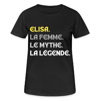 ELISA LA FEMME LE MYTHE LA LEGENDE - T-shirt respirant Femme - noir - Devant - AI Model Female 172 light (172cm)