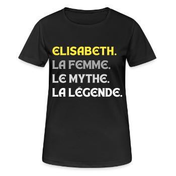 ELISABETH LA FEMME LE MYTHE - T-shirt respirant Femme - noir - Devant - AI Model Female 172 light (172cm)
