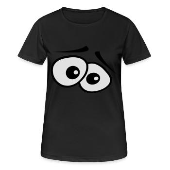angstaugen_2c - T-shirt respirant Femme - noir - Devant - AI Model Female 172 light (172cm)