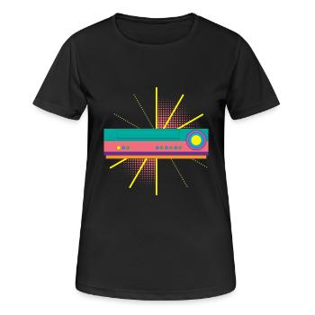 Funny VHS VCR Vintage 90s 80s Shirt Gift - Women's Breathable T-Shirt - black - Front - AI Model Female 172 light (172cm)
