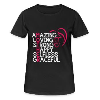 Mother's Day - Women's Breathable T-Shirt - black - Front - AI Model Female 172 light (172cm)