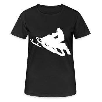 Schneemobil Motorschlitten Schneemotorrad - Frauen T-Shirt atmungsaktiv - Schwarz - Vorne - AI Model Female 172 light (172cm)