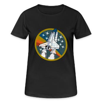Spaceshuttle-Start - Space Shuttle Launch Shirt - Frauen T-Shirt atmungsaktiv - Schwarz - Vorne - AI Model Female 172 light (172cm)