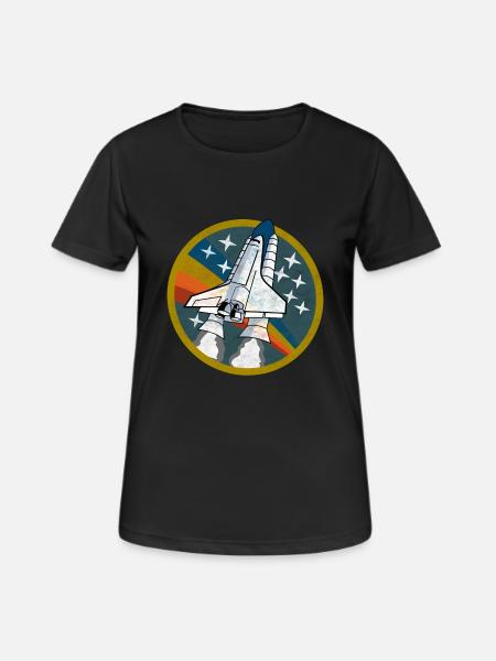 Spaceshuttle-Start - Space Shuttle Launch Shirt - Frauen T-Shirt atmungsaktiv - Schwarz