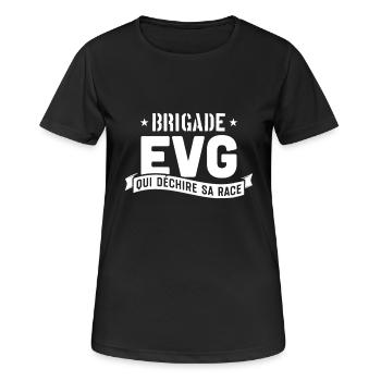 Brigade evg mariage - T-shirt respirant Femme - noir - Devant - AI Model Female 172 light (172cm)