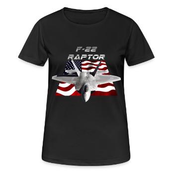 F-22 Raptor Jet - T-shirt respirant Femme - noir - Devant - AI Model Female 172 light (172cm)