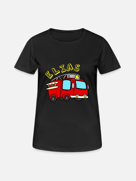 Camion de pompier - T-shirt respirant Femme - noir