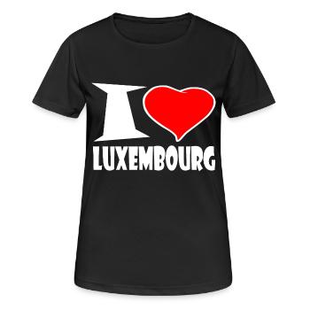 Luxemburg - Frauen T-Shirt atmungsaktiv - Schwarz - Vorne - AI Model Female 172 light (172cm)