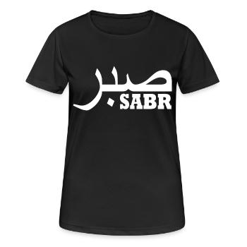 Sabr صبر - T-shirt respirant Femme - noir - Devant - AI Model Female 172 light (172cm)