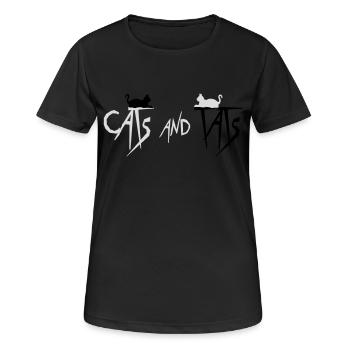 cats and tats Zitat - Frauen T-Shirt atmungsaktiv - Schwarz - Vorne - AI Model Female 172 light (172cm)