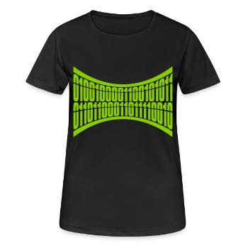 Binär Code Programm Sprache - Frauen T-Shirt atmungsaktiv - Schwarz - Vorne - AI Model Female 172 light (172cm)