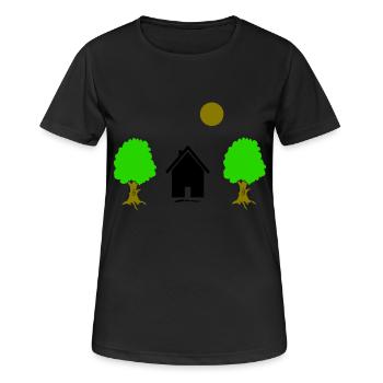 Cabane paysagère - T-shirt respirant Femme - noir - Devant - AI Model Female 172 light (172cm)