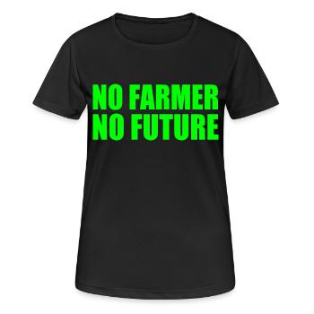 no farmer no future - Women's Breathable T-Shirt - black - Front - AI Model Female 172 light (172cm)