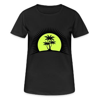 palmier - T-shirt respirant Femme - noir - Devant - AI Model Female 172 light (172cm)