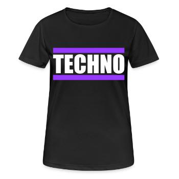 Techno Love Citation Dire Musique Fête Célébrer Logo - T-shirt respirant Femme - noir - Devant - AI Model Female 172 light (172cm)