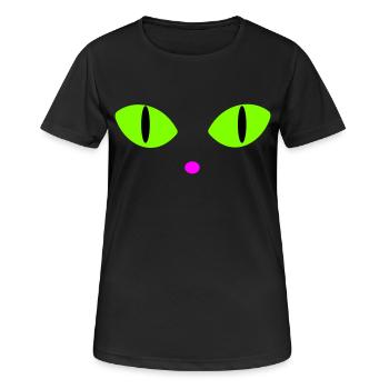 Green Cat's Eyes - Women's Breathable T-Shirt - black - Front - AI Model Female 172 light (172cm)