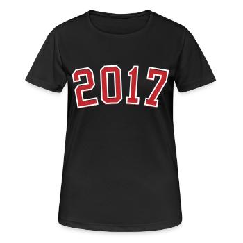 Sport Geburtsjahr 2017 - Frauen T-Shirt atmungsaktiv - Schwarz - Vorne - AI Model Female 172 light (172cm)