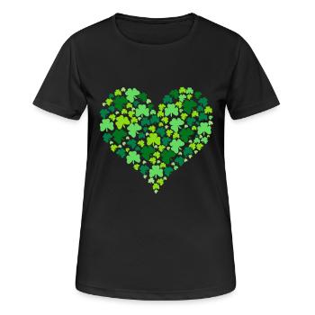 Trèfle d’Irlande - T-shirt respirant Femme - noir - Devant - AI Model Female 172 light (172cm)