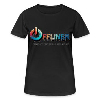 Turn Off - Frauen T-Shirt atmungsaktiv - Schwarz - Vorne - AI Model Female 172 light (172cm)