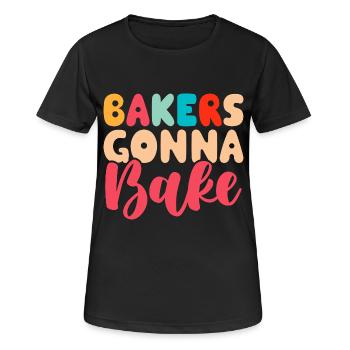 Backen Bäcker Bäckerei - Frauen T-Shirt atmungsaktiv - Schwarz - Vorne - AI Model Female 172 light (172cm)