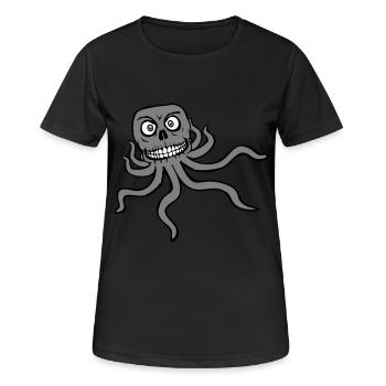 Oktopus Alien Monster Horror Außerirdischer Grinst - Frauen T-Shirt atmungsaktiv - Schwarz - Vorne - AI Model Female 172 light (172cm)