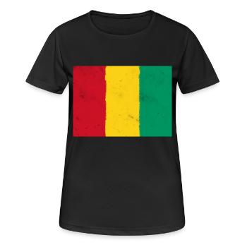 Flagge von Guinea - Guinea - Frauen T-Shirt atmungsaktiv - Schwarz - Vorne - AI Model Female 172 light (172cm)
