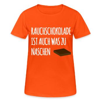 Smoked chocolate - Women's Breathable T-Shirt - neon orange - Front - AI Model Female 172 dark (172cm)