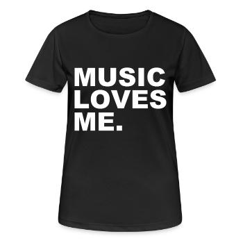 Music Loves Me - Music Loves Me - Women's Breathable T-Shirt - black - Front - AI Model Female 172 light (172cm)
