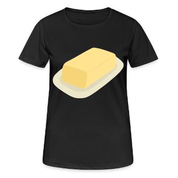 bâton de beurre - T-shirt respirant Femme - noir - Devant - AI Model Female 172 light (172cm)