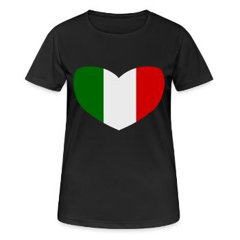 Italian Flag Heart - Women's Breathable T-Shirt - black - Front - AI Model Female 172 light (172cm)
