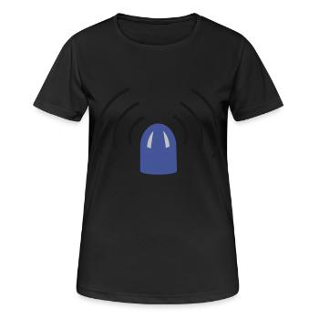 Blaulicht - Polizei - Frauen T-Shirt atmungsaktiv - Schwarz - Vorne - AI Model Female 172 light (172cm)