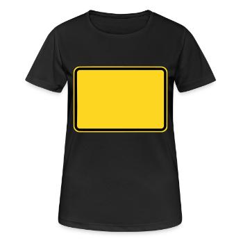 Ortsschild - Deine Stadt - Dein Ort - Frauen T-Shirt atmungsaktiv - Schwarz - Vorne - AI Model Female 172 light (172cm)