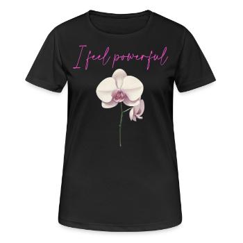 Flower - Frauen T-Shirt atmungsaktiv - Schwarz - Vorne - AI Model Female 172 light (172cm)